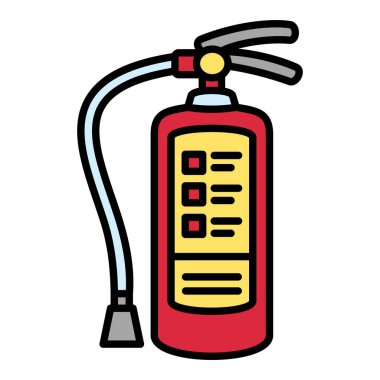 Yangın söndürücü vektör ikonu. Yazdırma, mobil ve web uygulamaları için kullanılabilir.