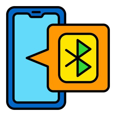 Bluetooth vektör simgesi. Yazdırma, mobil ve web uygulamaları için kullanılabilir.