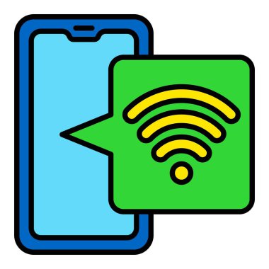 Wifi vektör simgesi. Yazdırma, mobil ve web uygulamaları için kullanılabilir.