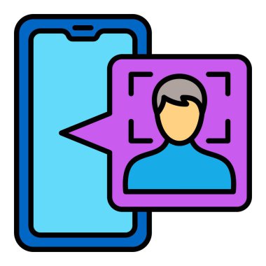 Yüz Tarama vektör simgesi. Yazdırma, mobil ve web uygulamaları için kullanılabilir.