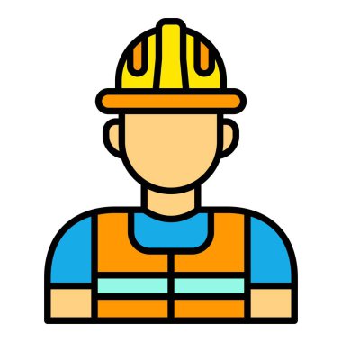 İşçi vektör simgesi. Yazdırma, mobil ve web uygulamaları için kullanılabilir.