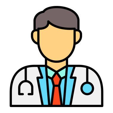 Doktor vektör simgesi. Yazdırma, mobil ve web uygulamaları için kullanılabilir.