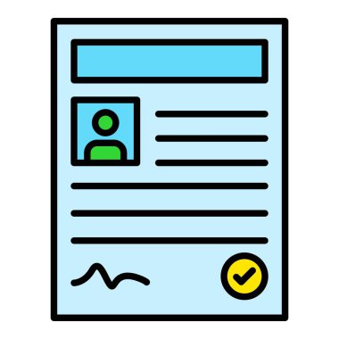 Kontrat vektör simgesi. Yazdırma, mobil ve web uygulamaları için kullanılabilir.