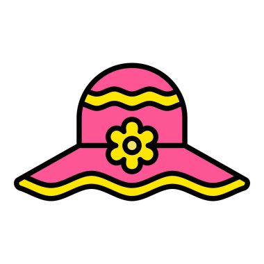 Pamela Şapka vektör simgesi. Yazdırma, mobil ve web uygulamaları için kullanılabilir.