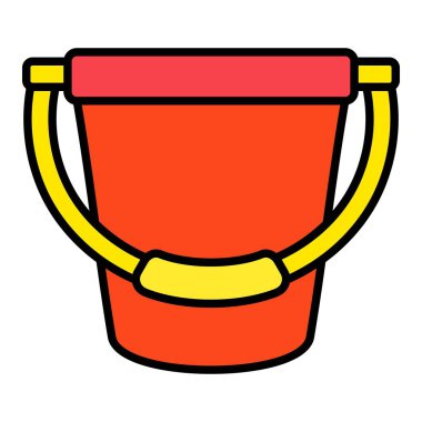 Kum kovası vektör simgesi. Yazdırma, mobil ve web uygulamaları için kullanılabilir.