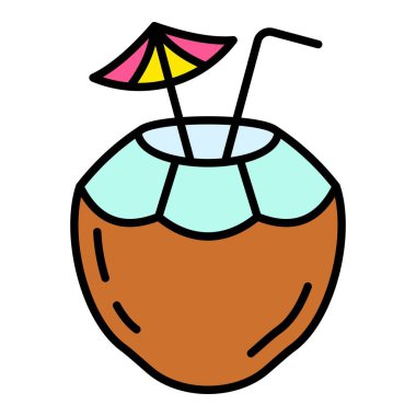 Hindistan cevizi vektör simgesi. Yazdırma, mobil ve web uygulamaları için kullanılabilir.