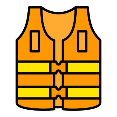 Life Jacket vektör simgesi. Yazdırma, mobil ve web uygulamaları için kullanılabilir.