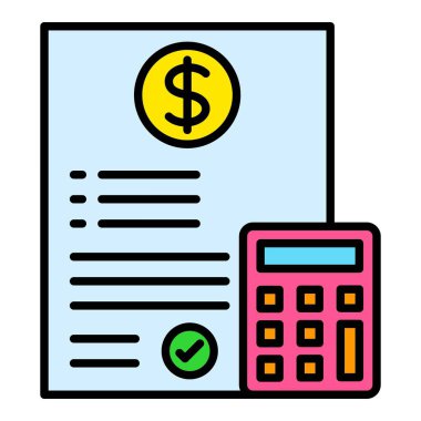 Muhasebe vektör simgesi. Yazdırma, mobil ve web uygulamaları için kullanılabilir.