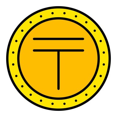 Tenge vektör simgesi. Yazdırma, mobil ve web uygulamaları için kullanılabilir.