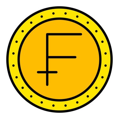 Franc vektör simgesi. Yazdırma, mobil ve web uygulamaları için kullanılabilir.