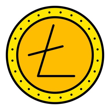 Litecoin vektör simgesi. Yazdırma, mobil ve web uygulamaları için kullanılabilir.