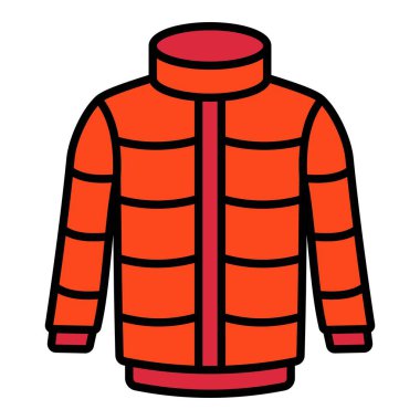 Kış Ceketi vektör simgesi. Yazdırma, mobil ve web uygulamaları için kullanılabilir.
