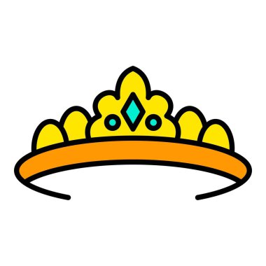 Diadem vektör simgesi. Yazdırma, mobil ve web uygulamaları için kullanılabilir.