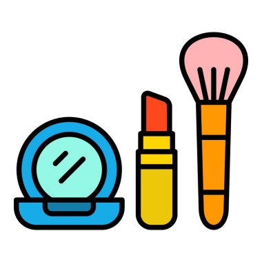 Makyaj vektörü simgesi. Yazdırma, mobil ve web uygulamaları için kullanılabilir.