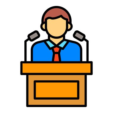 Politikacı vektör simgesi. Yazdırma, mobil ve web uygulamaları için kullanılabilir.