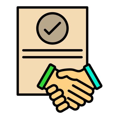 Anlaşma vektör simgesi. Yazdırma, mobil ve web uygulamaları için kullanılabilir.