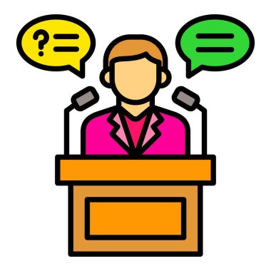 Konuşma vektör simgesi. Yazdırma, mobil ve web uygulamaları için kullanılabilir.