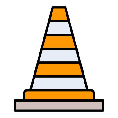 Trafik konisi vektör simgesi. Yazdırma, mobil ve web uygulamaları için kullanılabilir.