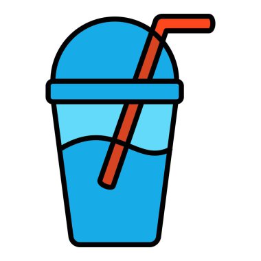 Plastik Kupa vektör simgesi. Yazdırma, mobil ve web uygulamaları için kullanılabilir.