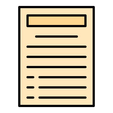 Belge vektör simgesi. Yazdırma, mobil ve web uygulamaları için kullanılabilir.