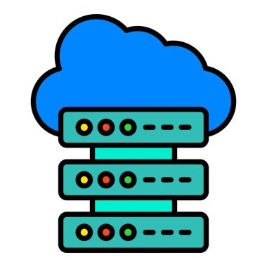 Bulut Depolama vektör simgesi. Yazdırma, mobil ve web uygulamaları için kullanılabilir.