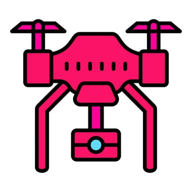 Drone vektör simgesi. Yazdırma, mobil ve web uygulamaları için kullanılabilir.