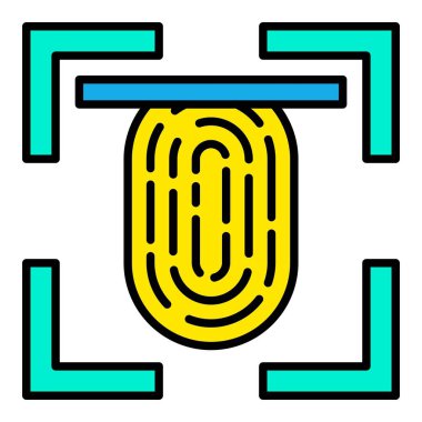 Parmak izi tarayıcı vektör simgesi. Yazdırma, mobil ve web uygulamaları için kullanılabilir.