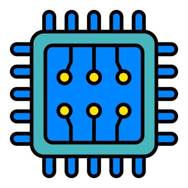 İşlemci vektör simgesi. Yazdırma, mobil ve web uygulamaları için kullanılabilir.