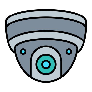 Güvenlik kamerası vektör simgesi. Yazdırma, mobil ve web uygulamaları için kullanılabilir.