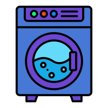 Çamaşır Makinesi vektör simgesi. Yazdırma, mobil ve web uygulamaları için kullanılabilir.