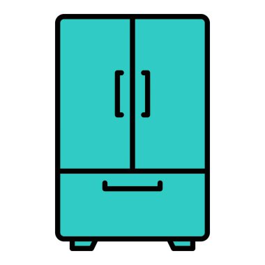 Buzdolabı vektör ikonu. Yazdırma, mobil ve web uygulamaları için kullanılabilir.