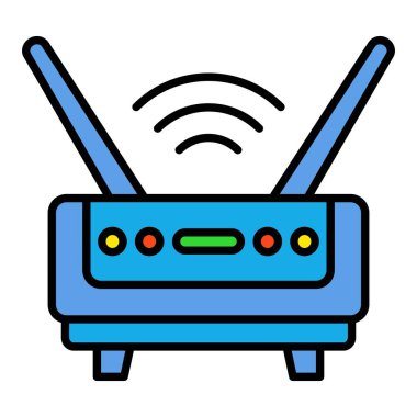 Wifi Router vektör simgesi. Yazdırma, mobil ve web uygulamaları için kullanılabilir.