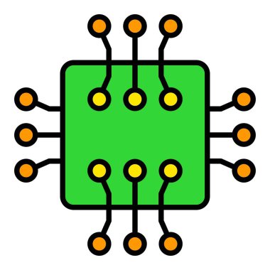 Mikroçip vektör simgesi. Yazdırma, mobil ve web uygulamaları için kullanılabilir.