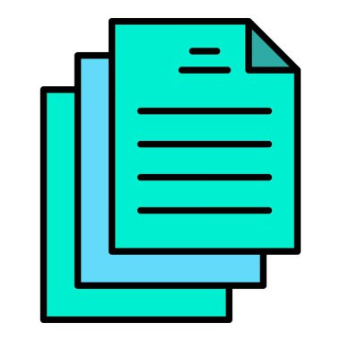 Belge vektör simgesi. Yazdırma, mobil ve web uygulamaları için kullanılabilir.