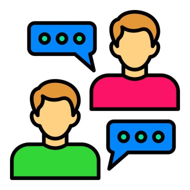 Konuşma vektör simgesi. Yazdırma, mobil ve web uygulamaları için kullanılabilir.