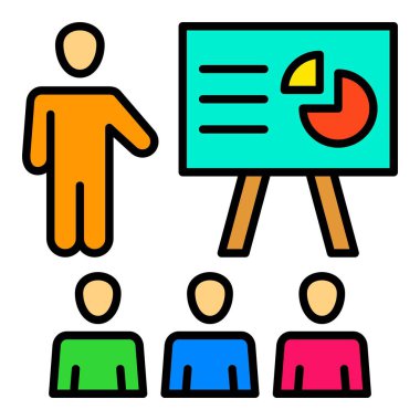 Sunum vektör simgesi. Yazdırma, mobil ve web uygulamaları için kullanılabilir.