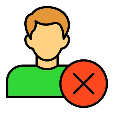 Reddedilmiş vektör simgesi. Yazdırma, mobil ve web uygulamaları için kullanılabilir.