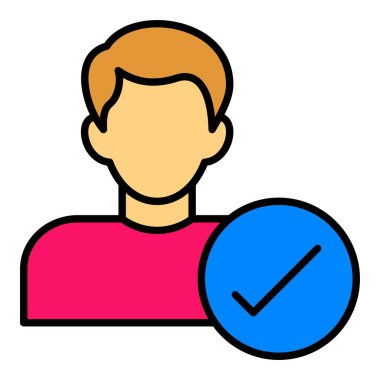 Kabul edilen vektör simgesi. Yazdırma, mobil ve web uygulamaları için kullanılabilir.