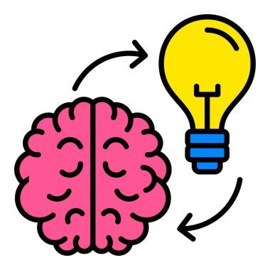 Beyin fırtınası vektör simgesi. Yazdırma, mobil ve web uygulamaları için kullanılabilir.