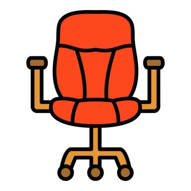 Ofis Sandalyesi vektör simgesi. Yazdırma, mobil ve web uygulamaları için kullanılabilir.