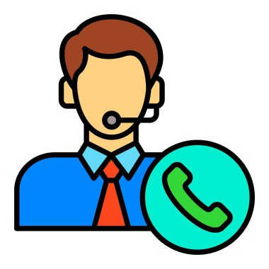 Müşteri hizmetleri vektör simgesi. Yazdırma, mobil ve web uygulamaları için kullanılabilir.