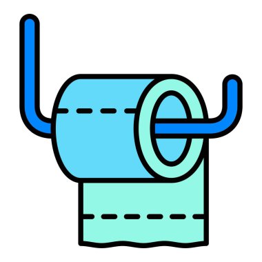 Tuvalet kağıdı vektör simgesi. Yazdırma, mobil ve web uygulamaları için kullanılabilir.