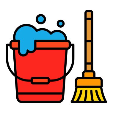 Temizleme vektör simgesi. Yazdırma, mobil ve web uygulamaları için kullanılabilir.