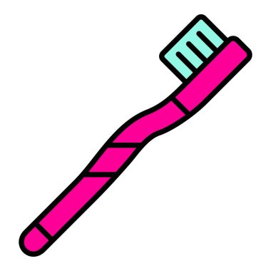 Diş fırçası vektör simgesi. Yazdırma, mobil ve web uygulamaları için kullanılabilir.