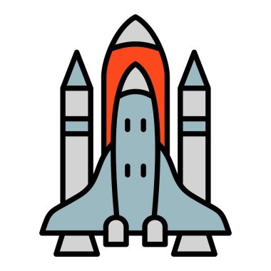 Uzay mekiği vektör simgesi. Yazdırma, mobil ve web uygulamaları için kullanılabilir.