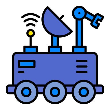 Mars Rover vektör simgesi. Yazdırma, mobil ve web uygulamaları için kullanılabilir.