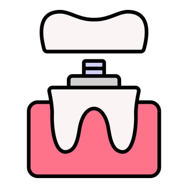 Diş Crown vektör simgesi. Yazdırma, mobil ve web uygulamaları için kullanılabilir.