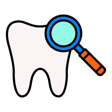 Diş kontrolü vektör simgesi. Yazdırma, mobil ve web uygulamaları için kullanılabilir.