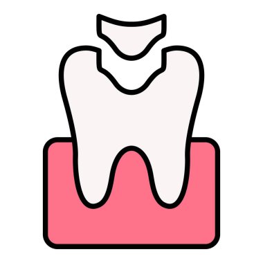 Diş Doldurma vektör simgesi. Yazdırma, mobil ve web uygulamaları için kullanılabilir.