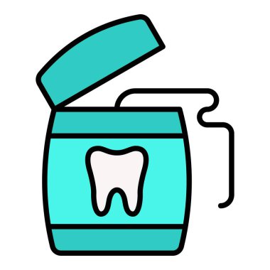 Diş ipi vektör simgesi. Yazdırma, mobil ve web uygulamaları için kullanılabilir.